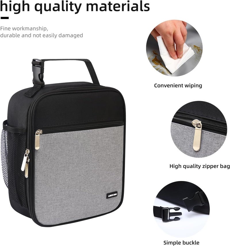 Lovoeo AYEANY Lunch box Lunch bag for men women Lunchbox Lunch bags Insulated Lunch bag Lunch box cooler (Thicken grey), Large - Image 5